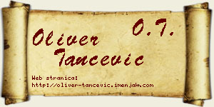 Oliver Tančević vizit kartica